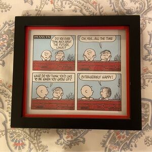 Framed Peanuts Comic Artwork